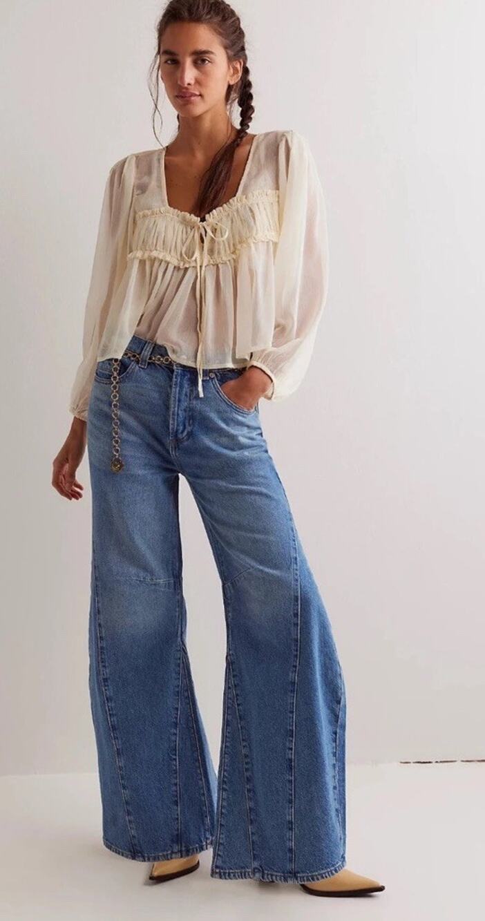 Free People Eden High Slouchy Jeans We The Free Slouchy Homefree Blue 30